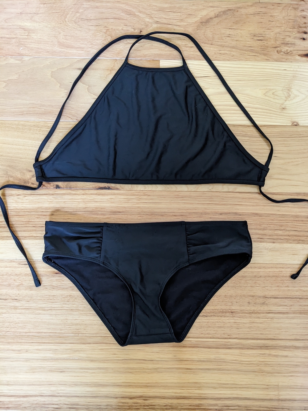 Aerie Black Halter Bikini Set